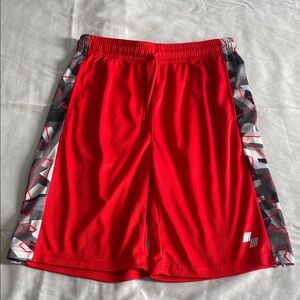 CP Boys Athletic Shorts with Gray Patterned Side Panels